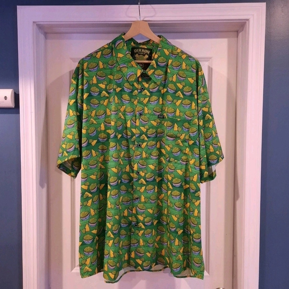 Dixxon Flannel Co Shirt Mens 5X 5XL Green Party FIST Collab Chips N Guac